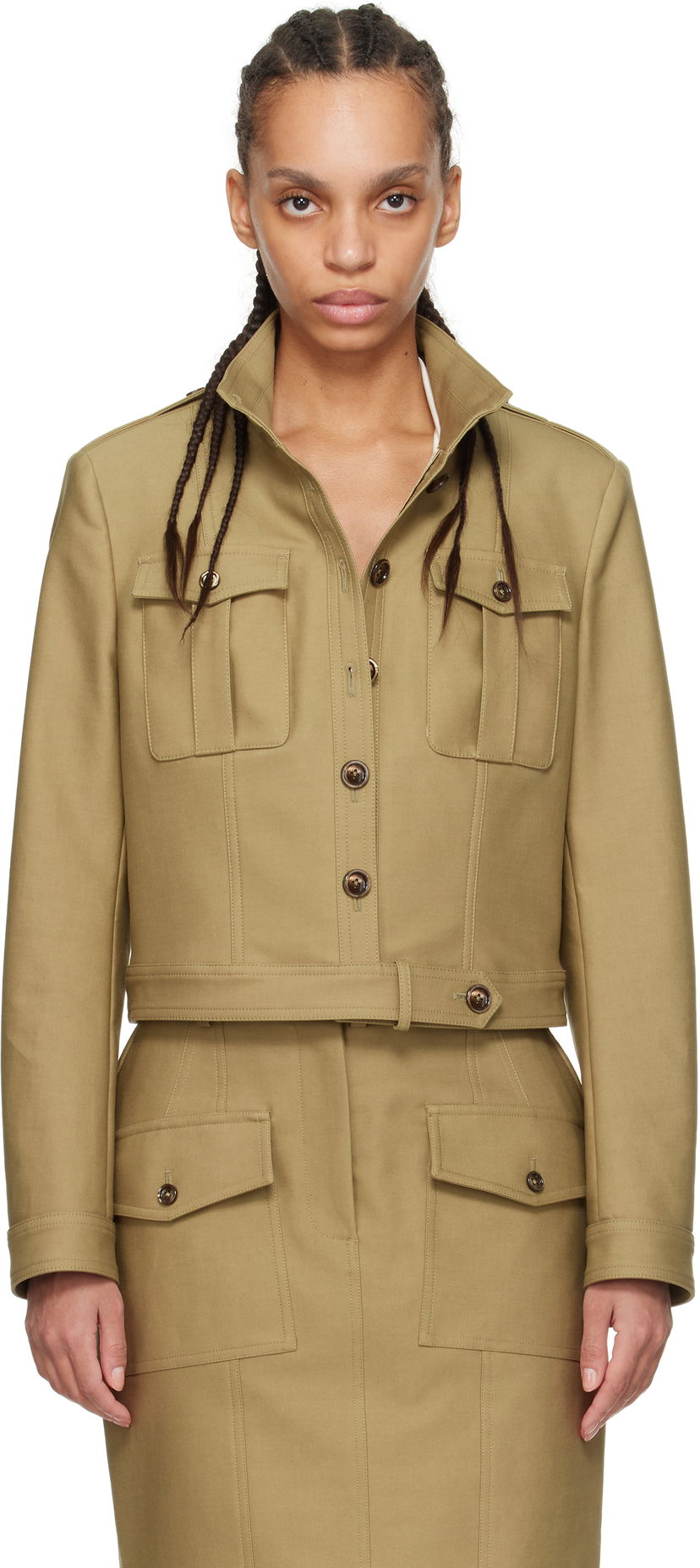 Куртка Tom Ford TOM FORD Cropped Safari Jacket бежевий | CS1267-FAX1402