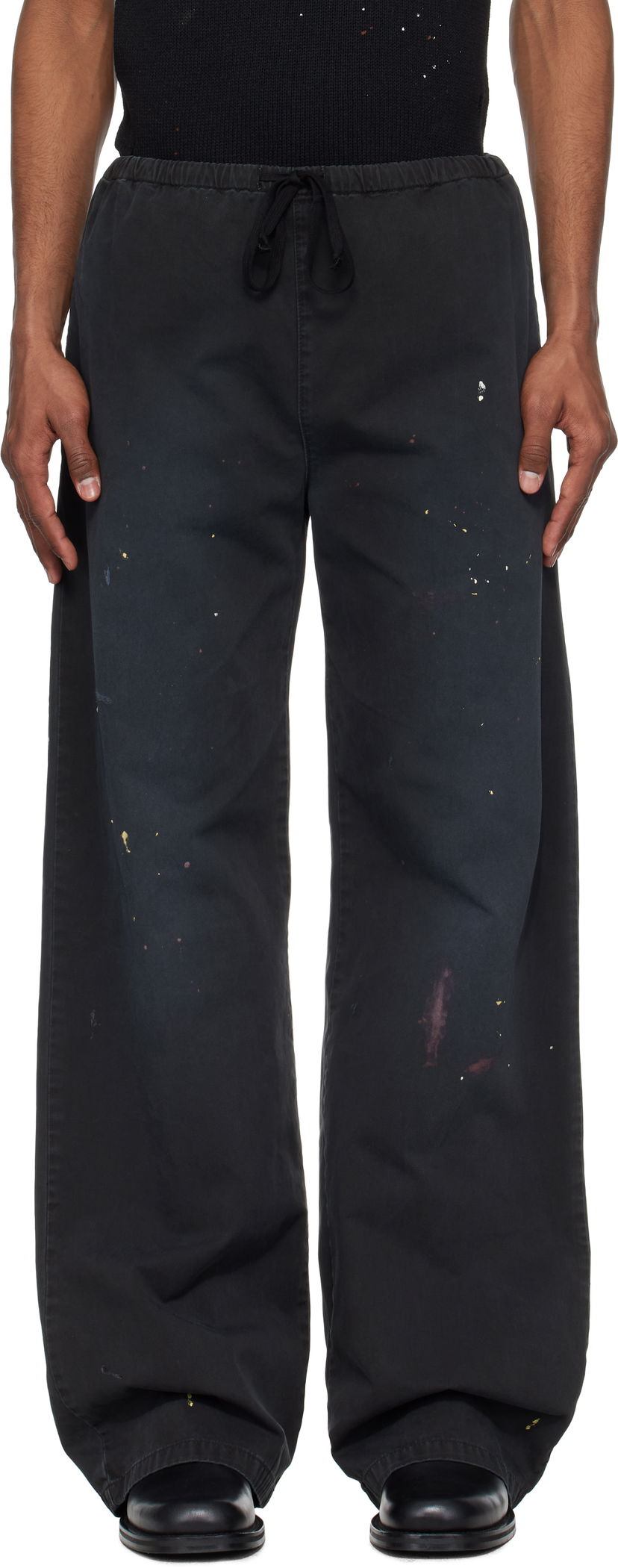 Спортивні штани Maison Margiela MM6 Maison Margiela Cotton Paint Splatter Trousers чорний | SH2KA0030 M35435