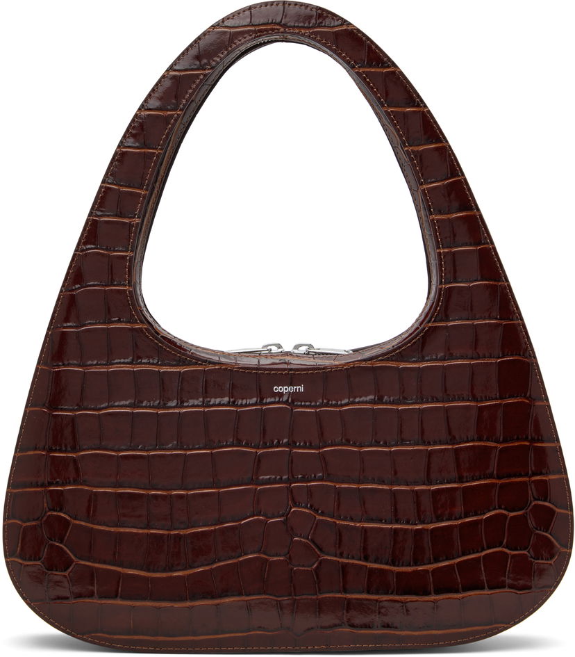 Сумочка Coperni Coperni Croco Embossed Large Swipe Baguette Bag Коричневий | COPBA85F6032