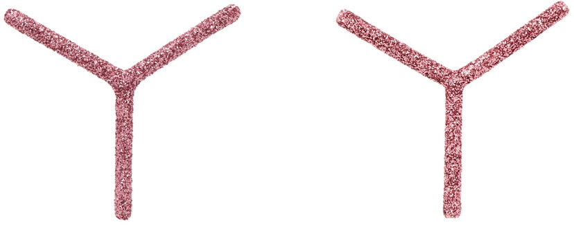 Сережки Y/PROJECT Pink Mini 'Y' Earrings Рожевий | 640EA001