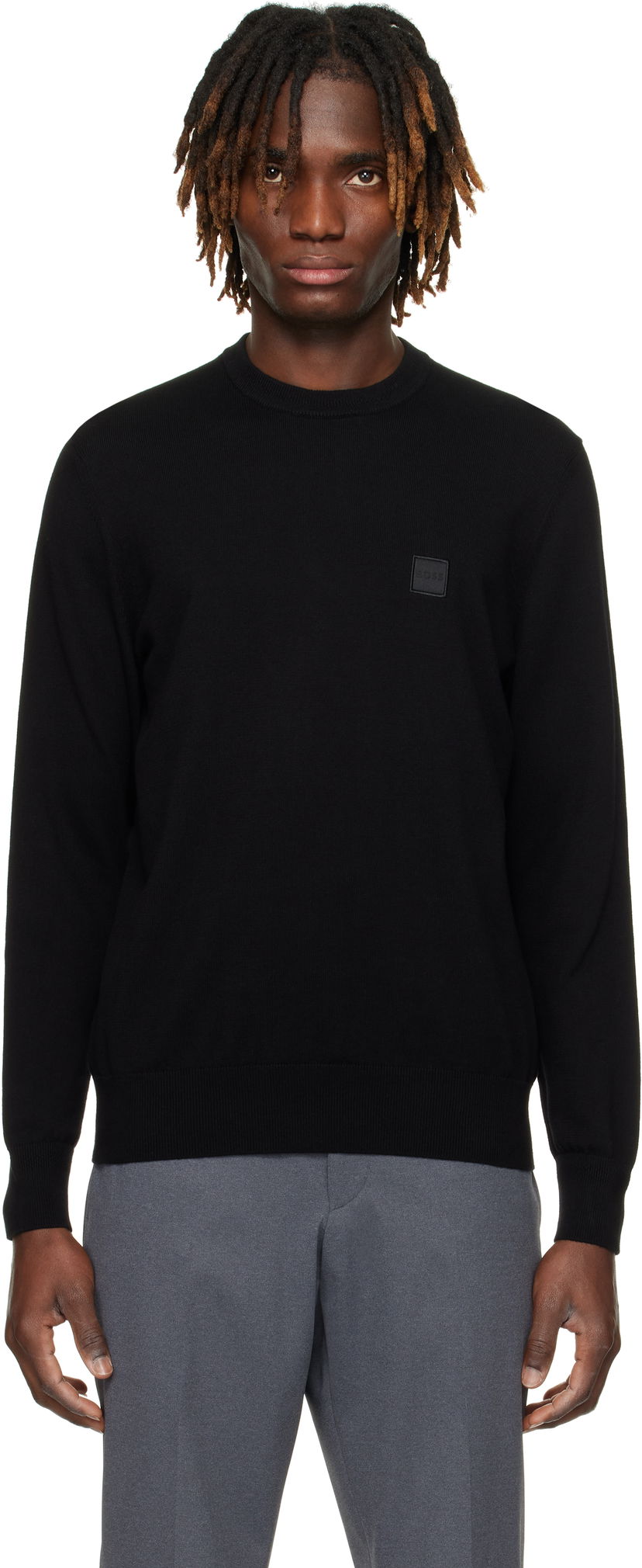 Cветр BOSS BOSS Cotton-Cashmere Regular-Fit Sweater чорний | 50527583