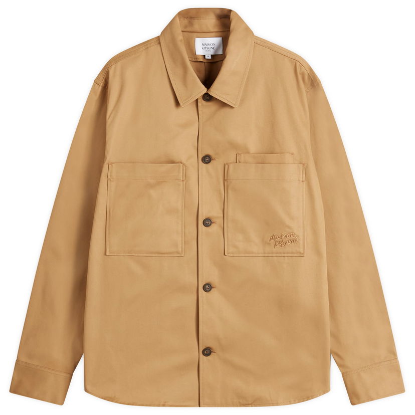 Сорочка MAISON KITSUNÉ Cotton Gabardine Overshirt бежевий | MM00401WW0078-P245