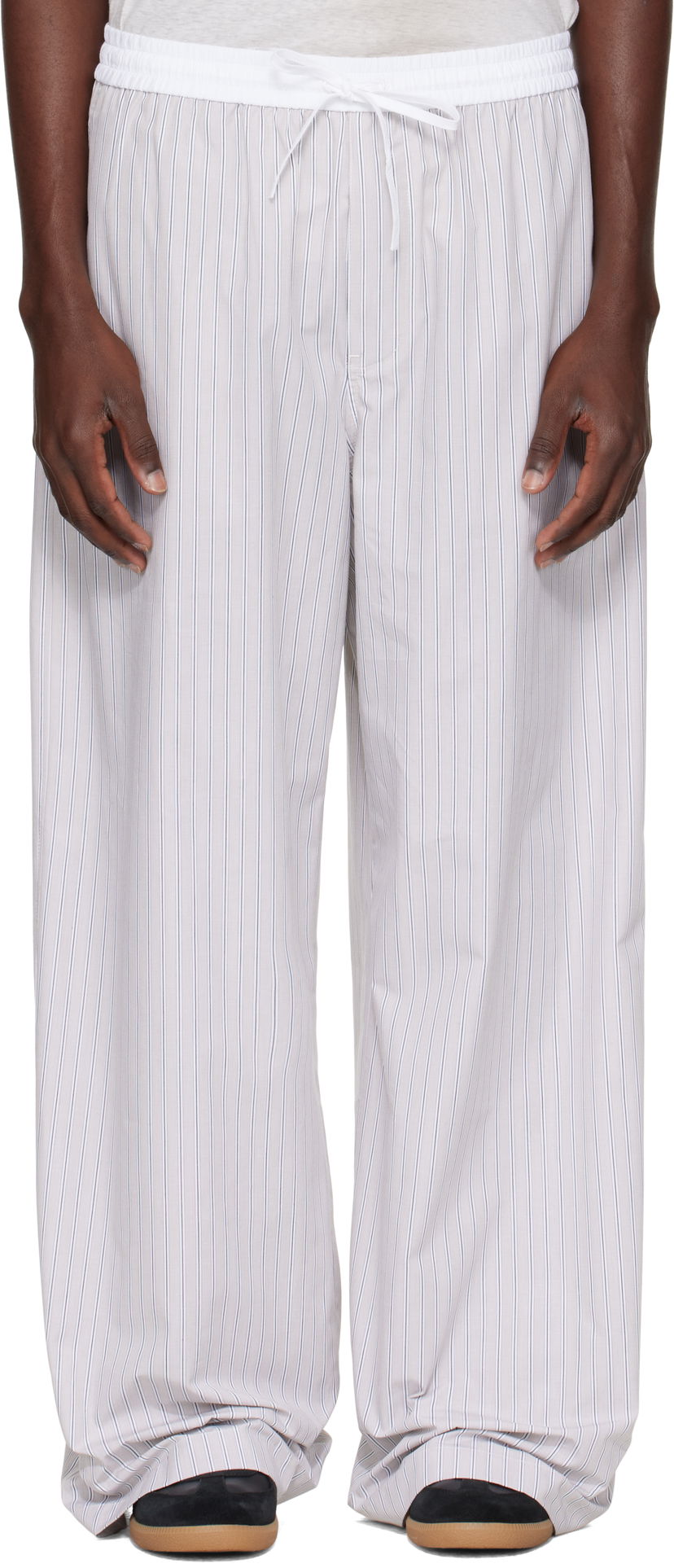 Штани Acne Studios Acne Studios Striped Trousers білий | CK0128-