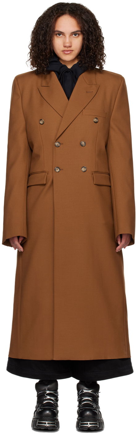 Пальто VETEMENTS VTMNTS Double-Breasted Coat Коричневий | VL14CO460X