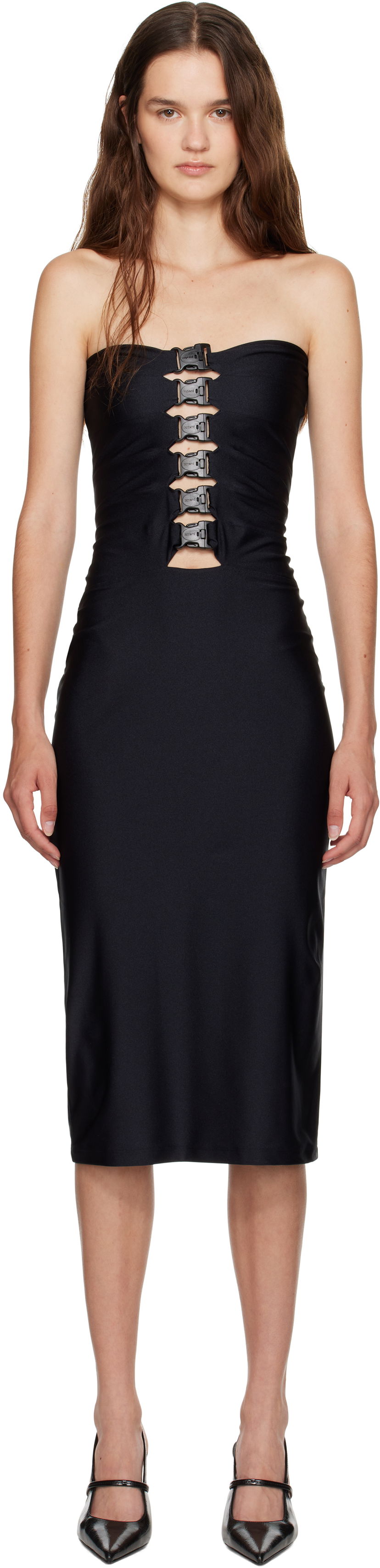 плаття Coperni Coperni Multi Buckle Midi Dress чорний | COPR231F5001