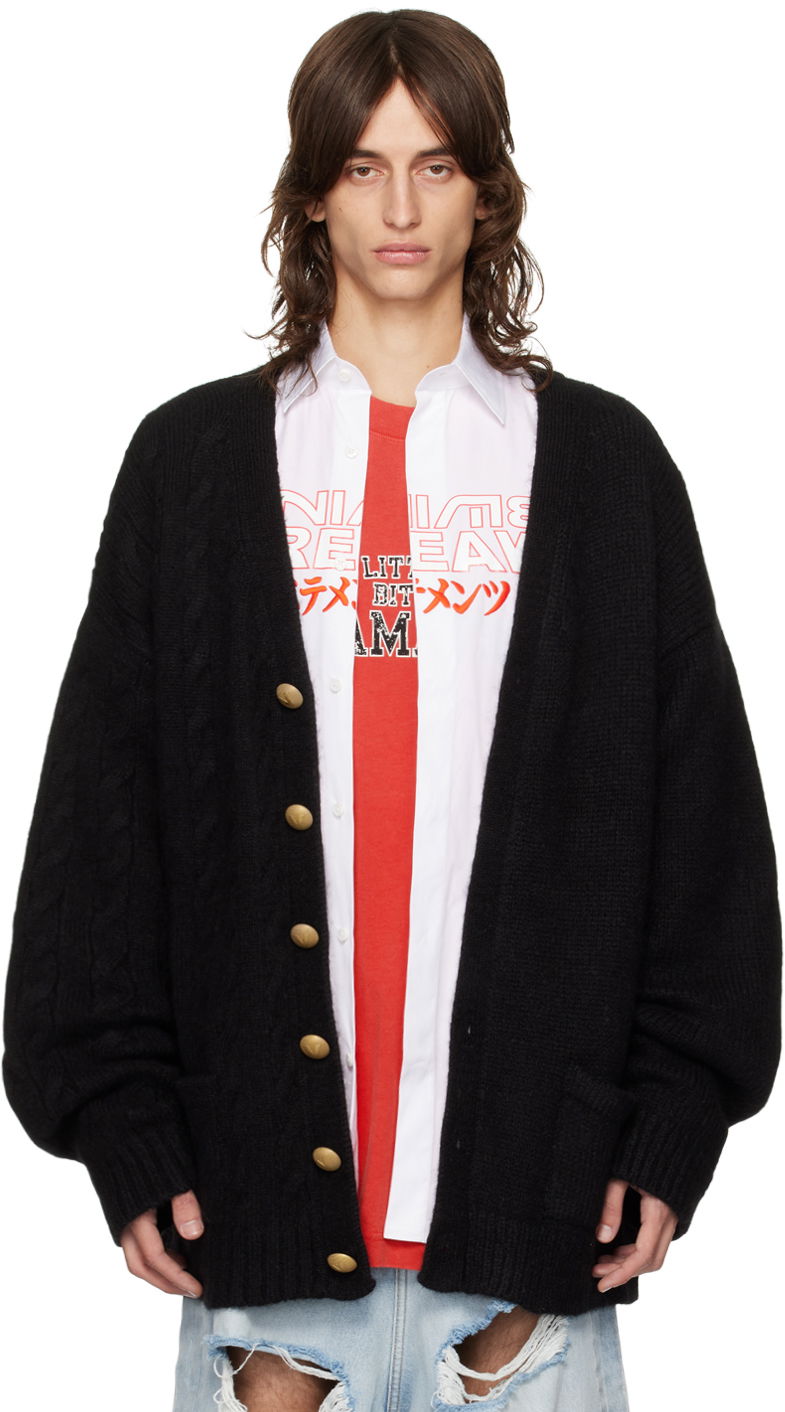 Cветр VETEMENTS Cardigan Split чорний | UA65KN276B