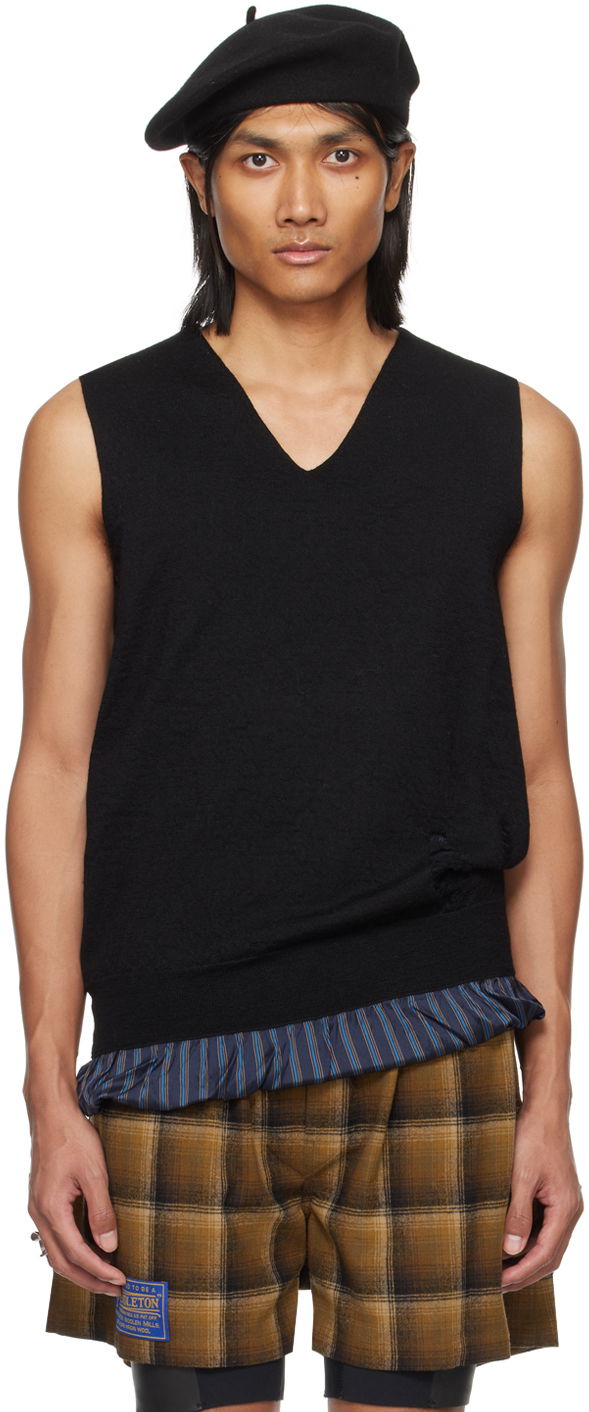 Cветр Maison Margiela Distressed Vest чорний | SI1HA0007 S17797