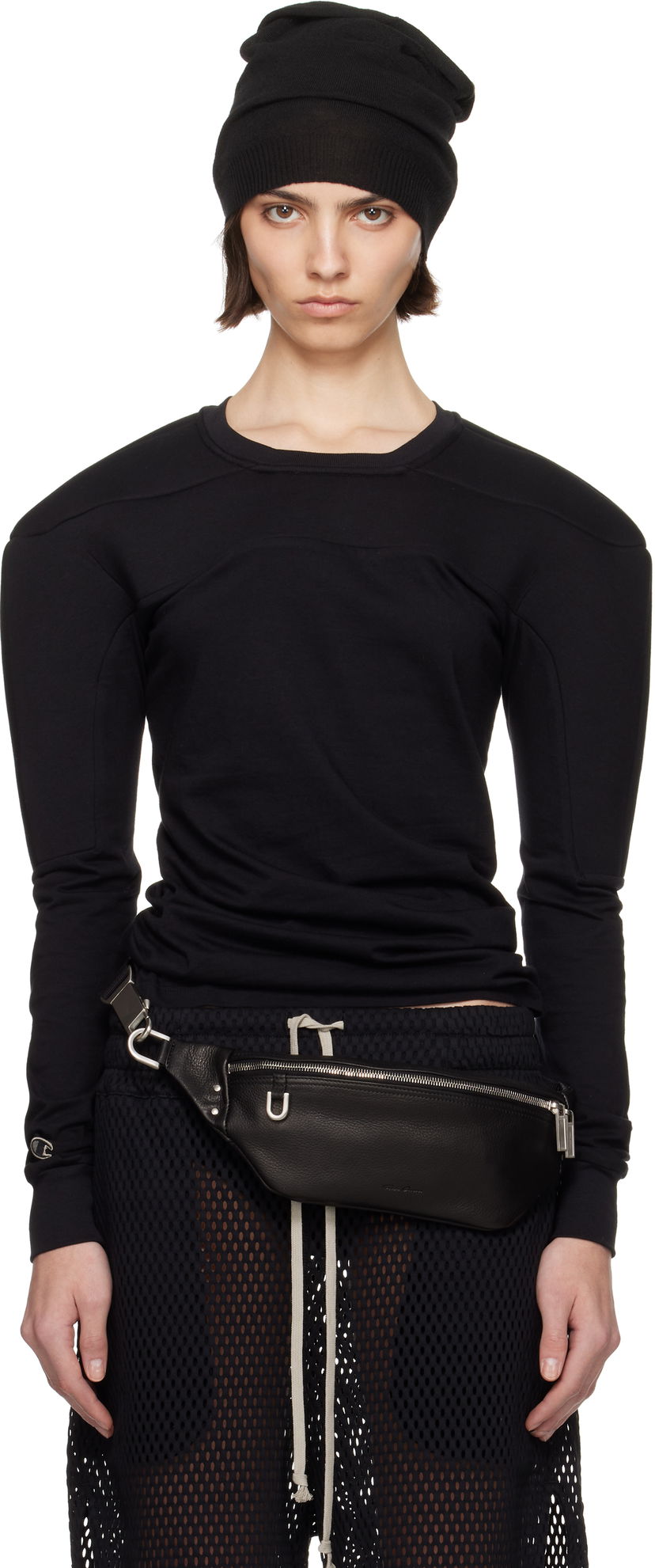 Світшоти Rick Owens Rick Owens Champion Edition Girdered Harness Sweatshirt чорний | CW01E1707 CHJG