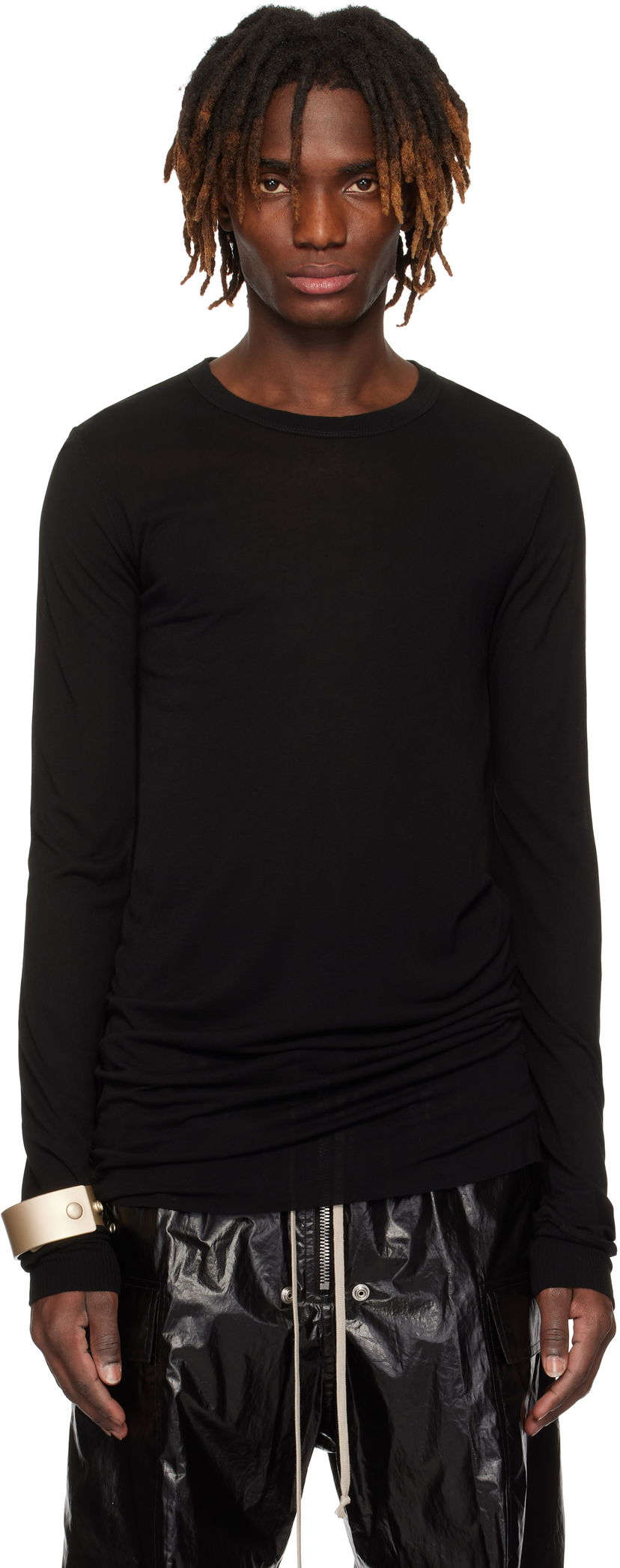 Футболка Rick Owens Rick Owens Hollywood Basic Long Sleeve T-Shirt чорний | RU01E5252 JS