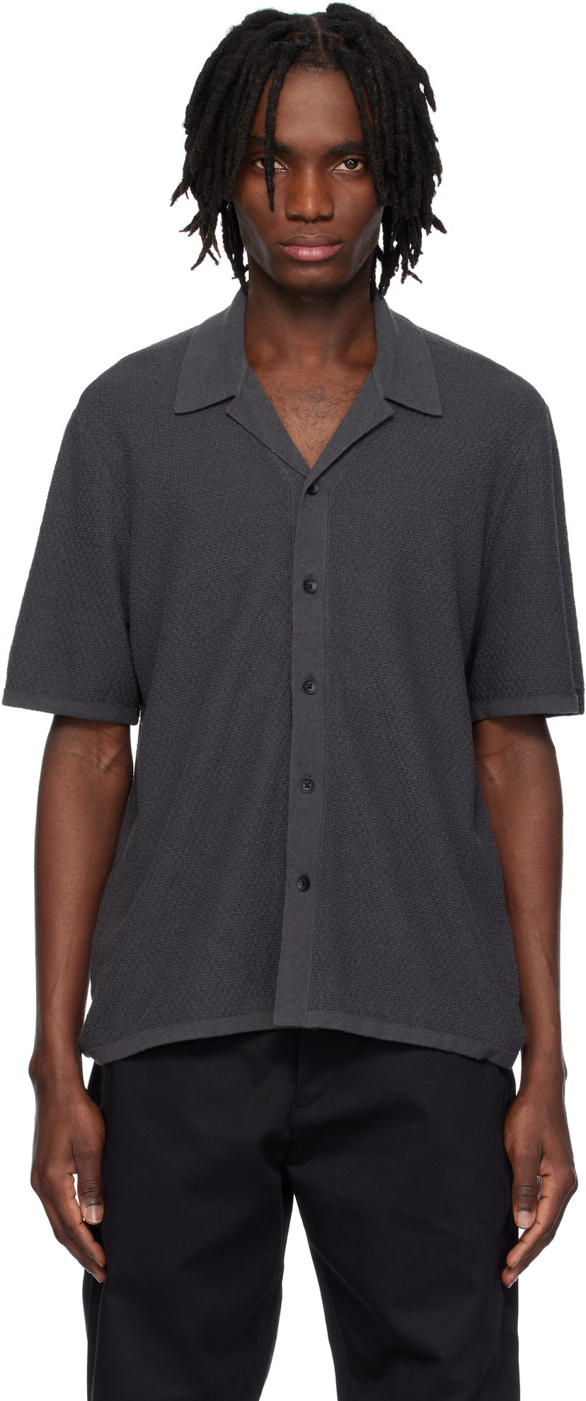 Сорочка rag & bone Rag & Bone Avery Zig-Zag Polo Сірий | MBS25S036YF36