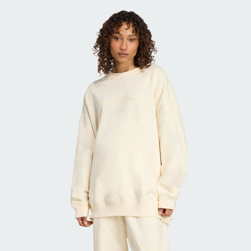Світшоти adidas Performance Essentials Linear Oversized Crewneck Sweatshirt бежевий | JW1016