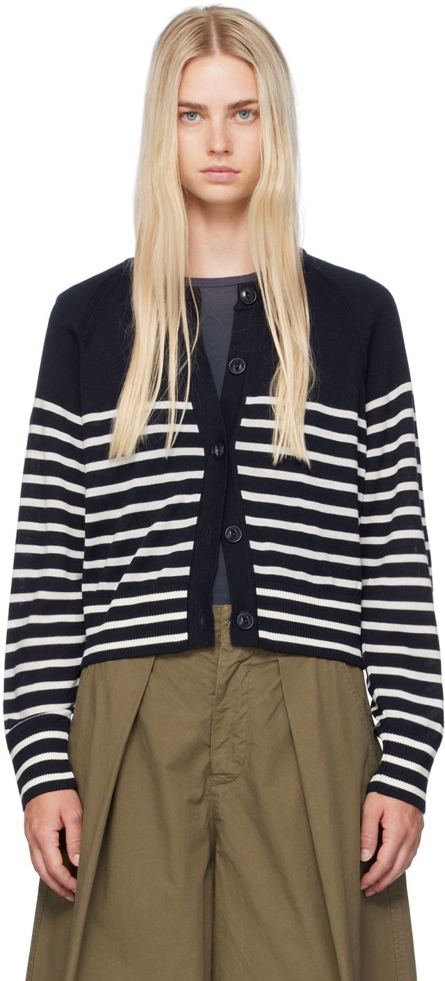 Cветр YMC YMC Foxtail Stripe Cardigan темно-синій | Q8WMD