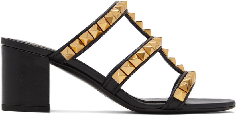 Кросівки та взуття Valentino Valentino Garavani Rockstud Heeled Sandals чорний | XW0S0EL4HYH