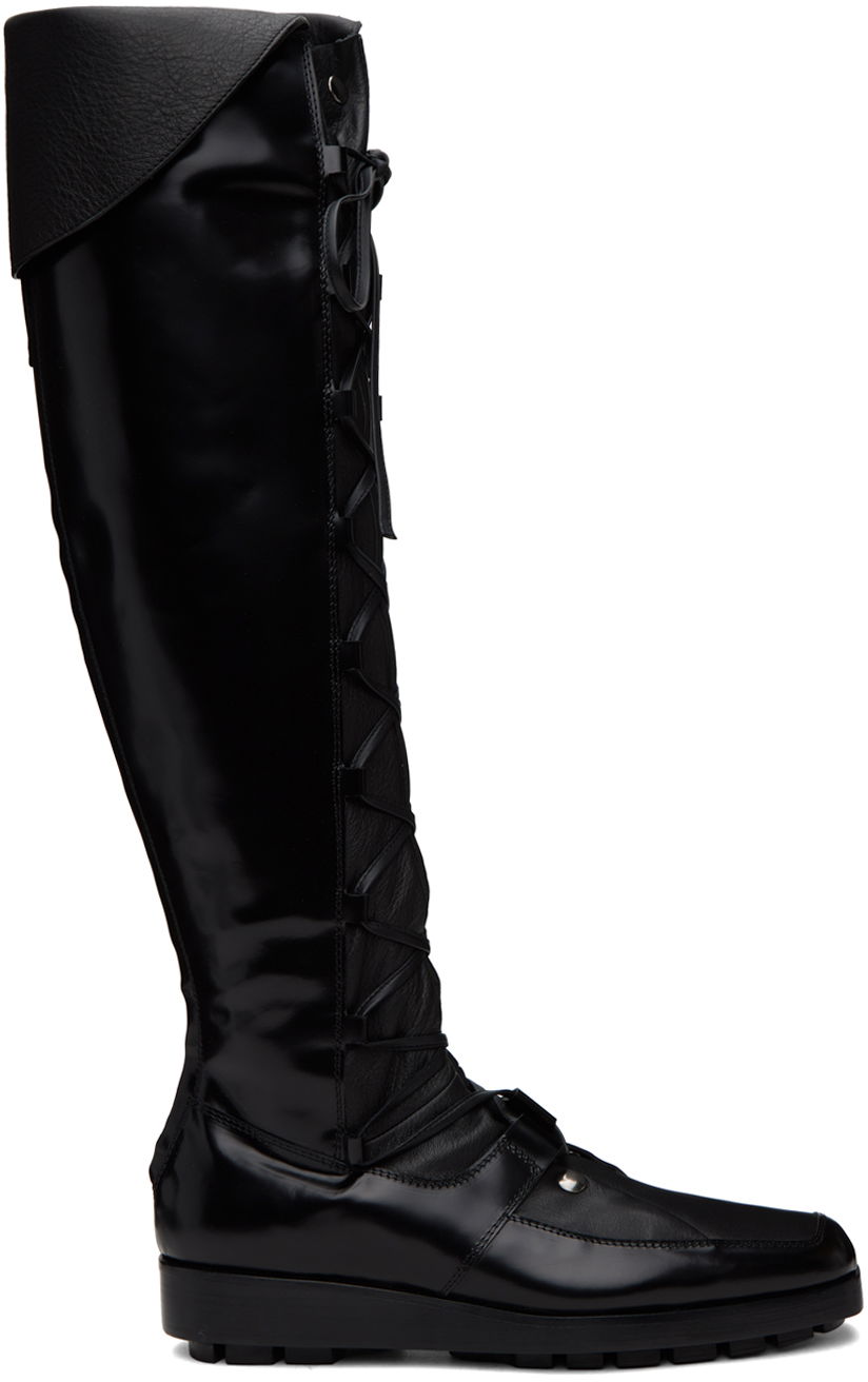 Одяг KIKO KOSTADINOV Kiko Kostadinov Priam Lace-Up Knee-High Boots чорний | KKAW23FT02-96