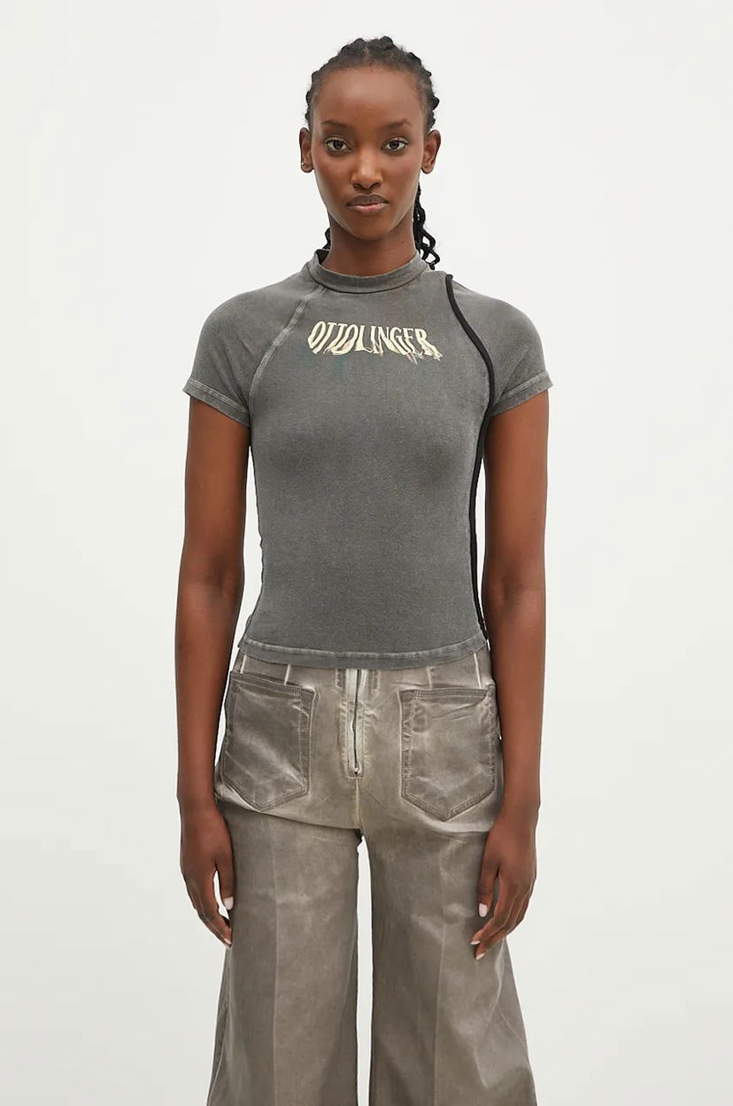 Кроп-топи Ottolinger Ottolinger Deconstructed Fitted T-Shirt Сірий | 2215013511