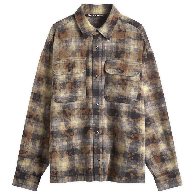 Сорочка Palm Angels Logo Checked Shirt Сірий | PMGE043F24FAB0010903