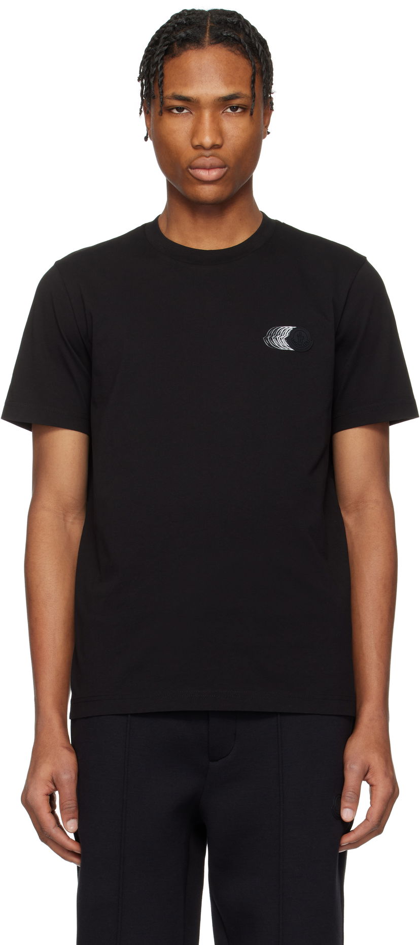 Футболка Moncler Moncler Faded Logo Cotton T-Shirt чорний | K10918C0002889A17