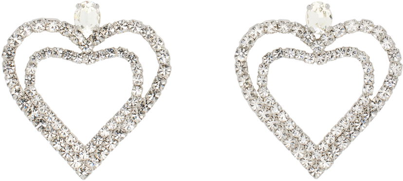 Сережки Blumarine Blumarine Rhinestone Hearts Drop Earrings Металік | P522W320A