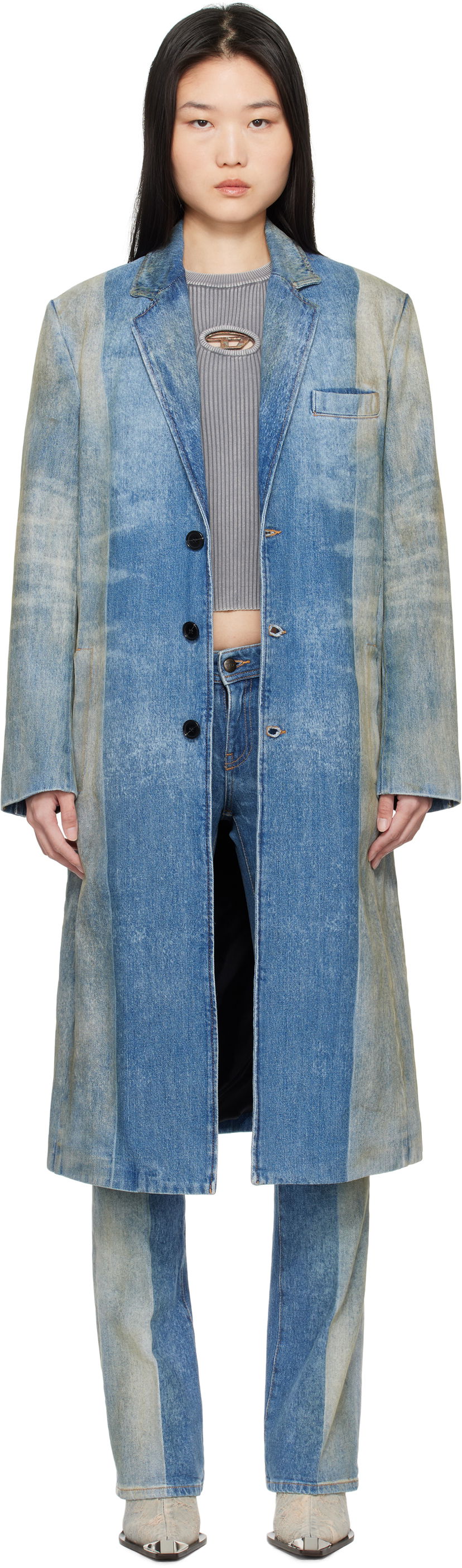 Тренчкот Diesel Denim Blazer Coat Синій | A16830 09L04
