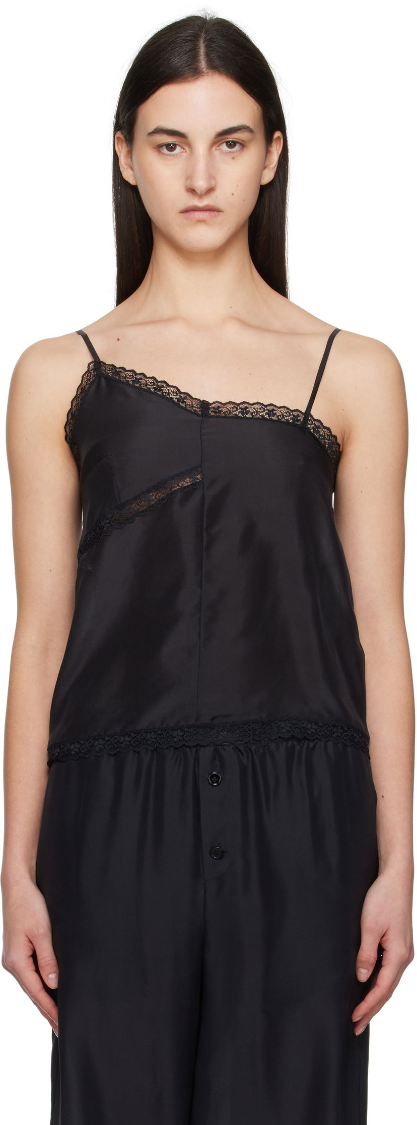 Безрукавка Maison Margiela MM6 Maison Margiela Twist Silk Camisole чорний | S52NC0344 M35244