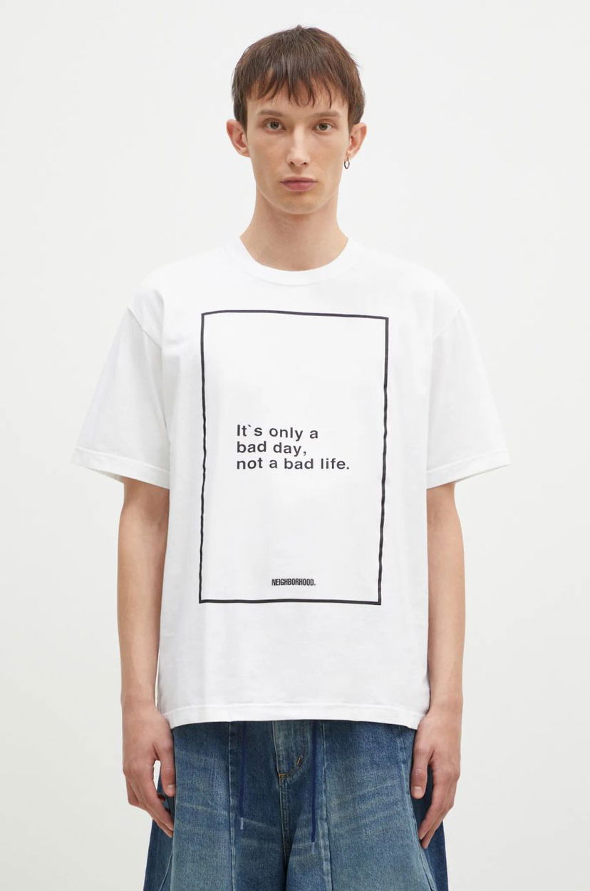 Футболка Neighborhood Printed Cotton T-Shirt білий | 242PCNH.ST15