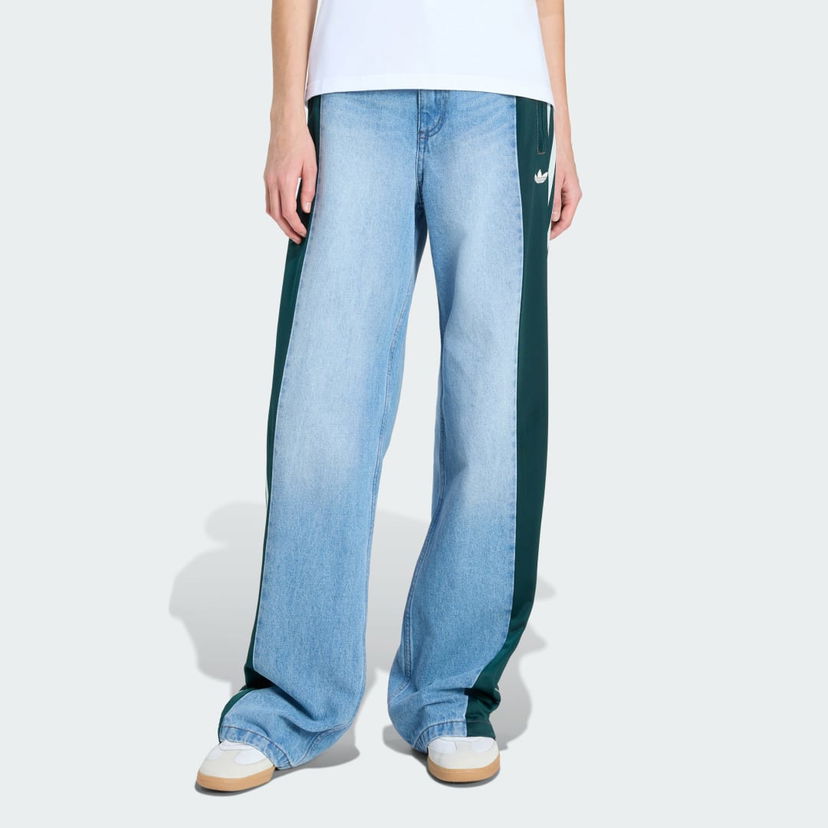 Штани adidas Originals adidas Originals Athletic Dept Firebird Denim Wide Leg Pants Синій | KF2318
