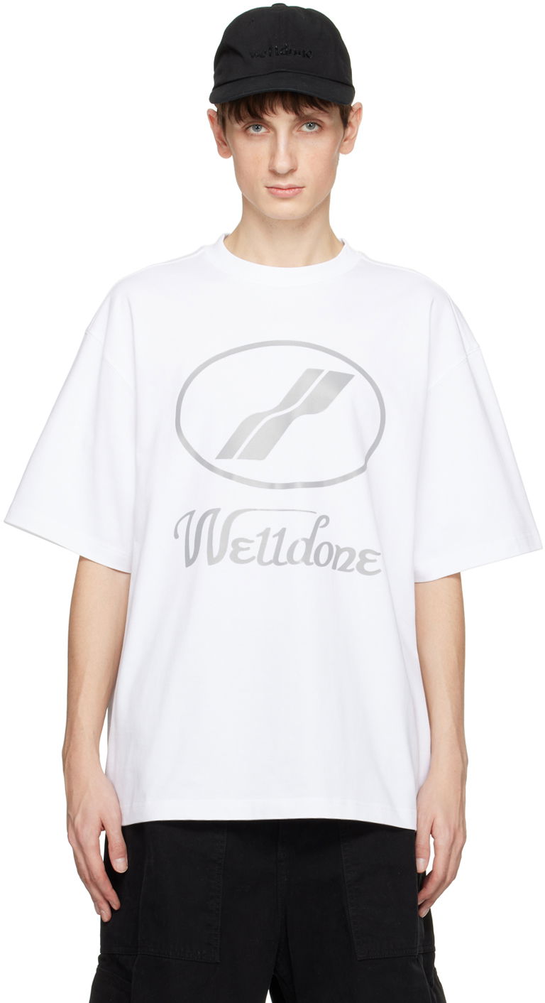 Футболка We11done Designer Logo-Print T-Shirt білий | WD-TP5-19-930-WH