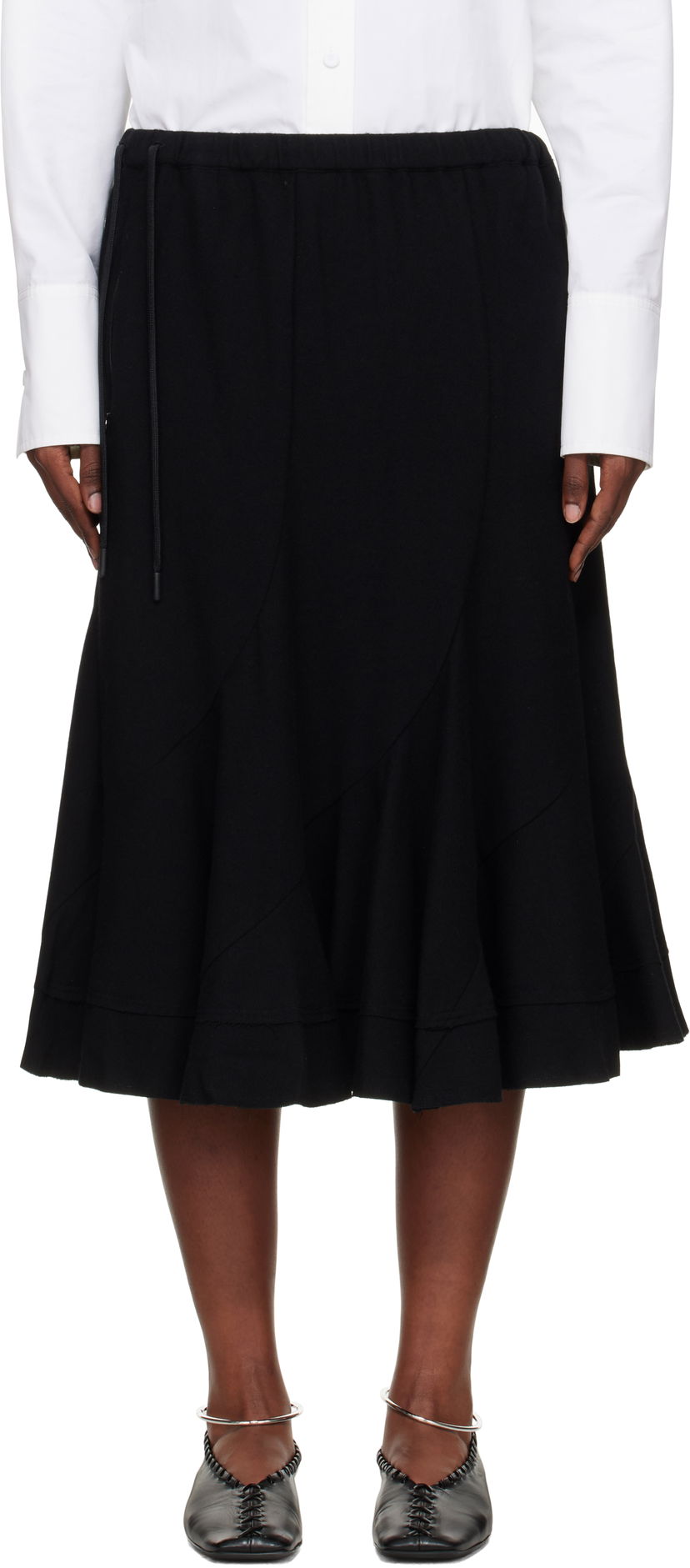 Спідниця Yohji Yamamoto Yohji Yamamoto Eringi Midi Skirt чорний | FM-S50-102