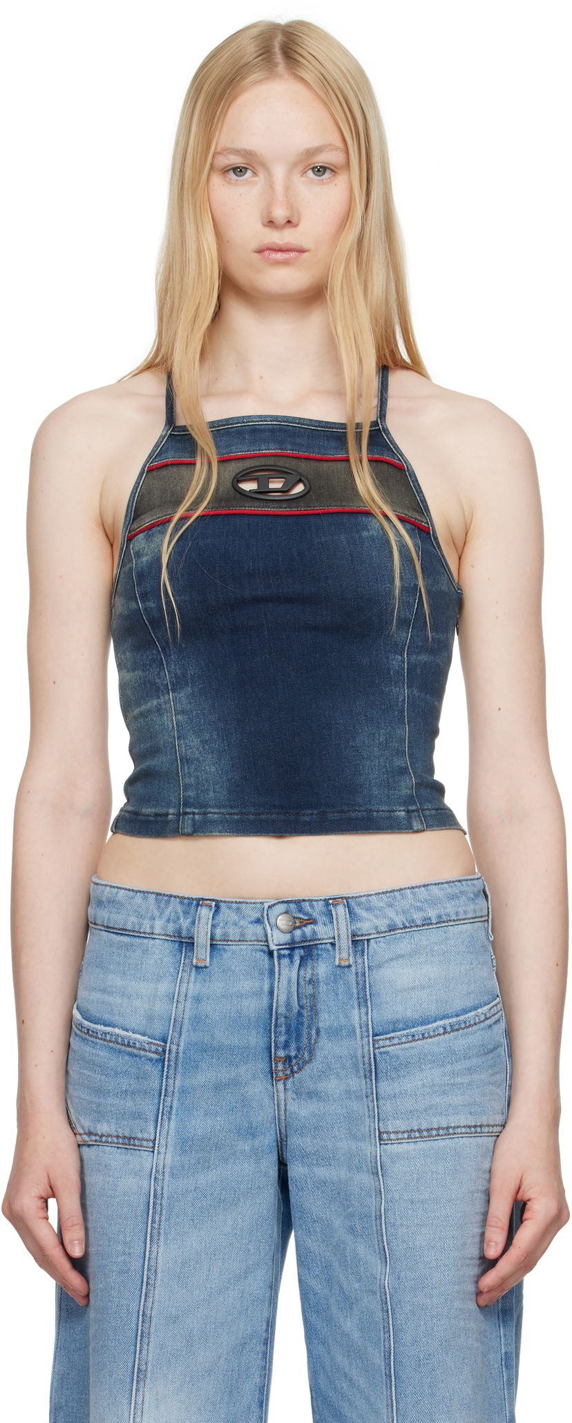 Безрукавка Diesel Diesel De-Pilu-S Denim Crop Top Синій | A17349 0ABCZ