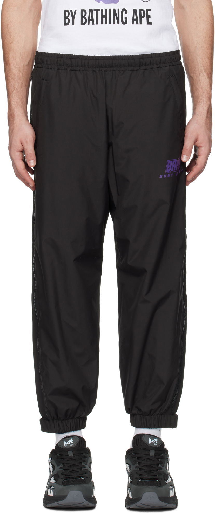 Спортивні штани BAPE Camo Deformation Track Pants чорний | 001PTK801002M