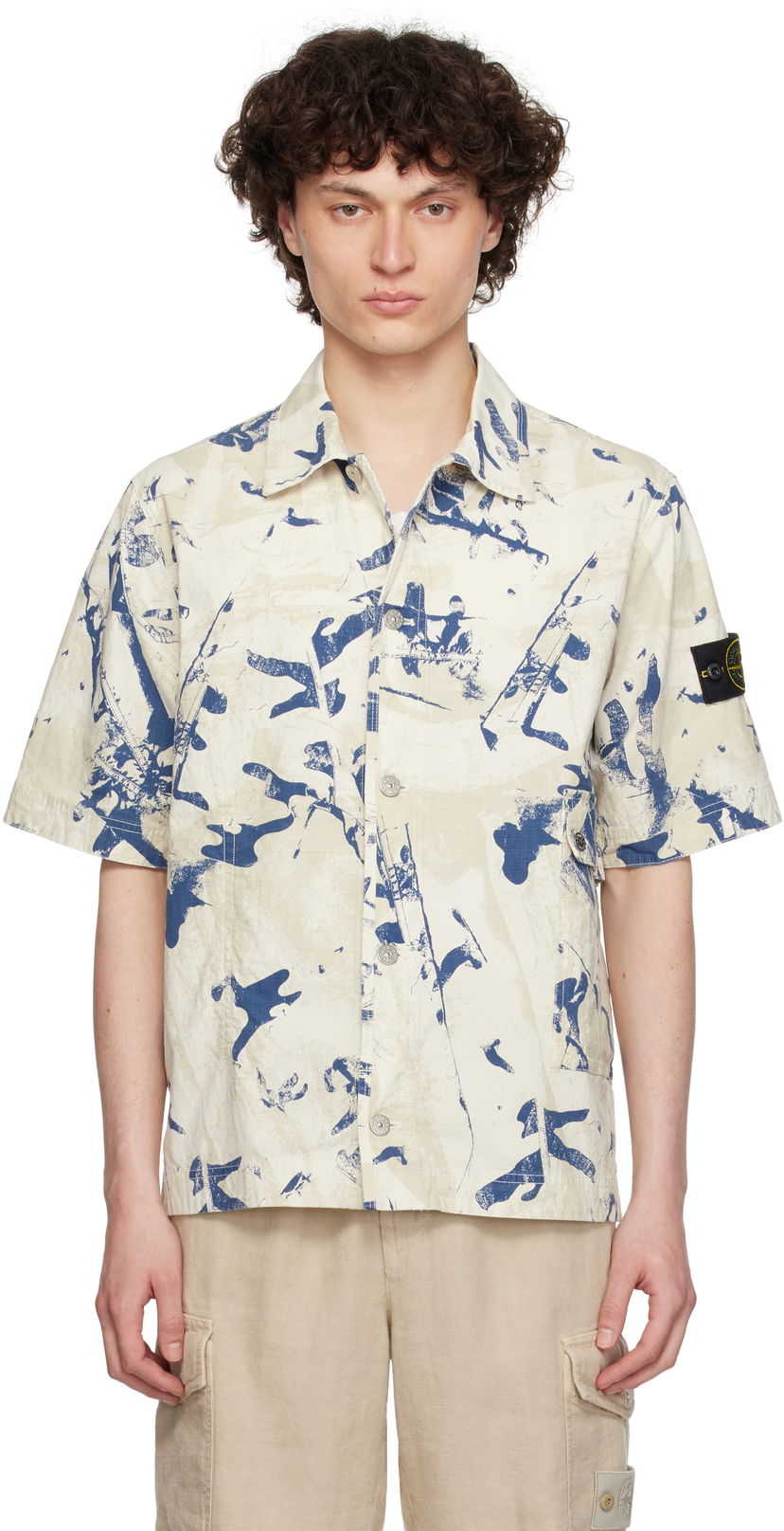 Сорочка Stone Island Stone Island Scan Camo Stretch Ripstop Shirt бежевий | K1S15 1100012 S00E1