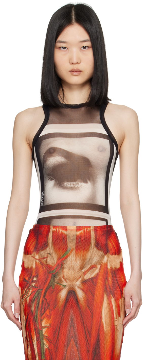 Боді Jean Paul Gaultier Gaultier 'The Eyes And Lips' Printed Bodysuit чорний | 24/30-F-BD045-T553-000201