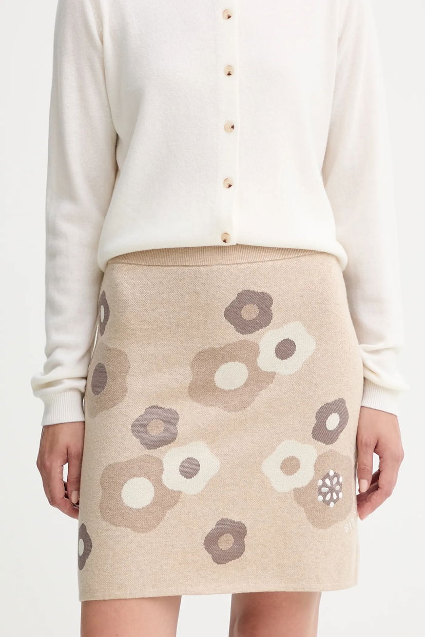 Спідниця KENZO Kenzo Mini A-Line Knit Skirt бежевий | FF62JU6003CR