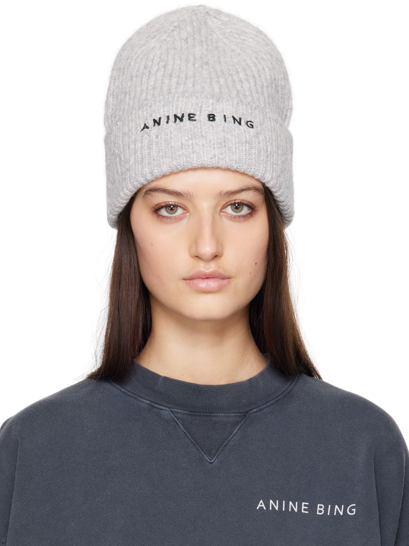 Шапка Anine Bing Anine Bing Elia Beanie Сірий | A-12-10621-CHR1
