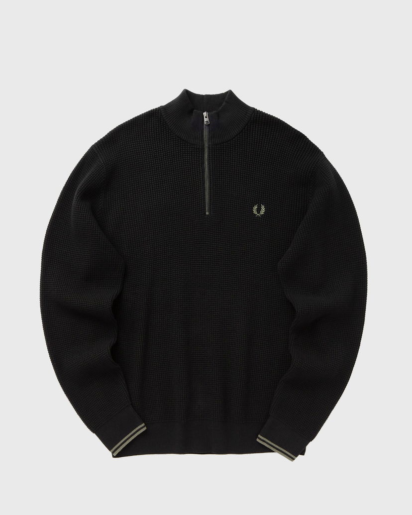 Cветр Fred Perry Waffle Stitch Half Zip Jumper чорний | K8557-102