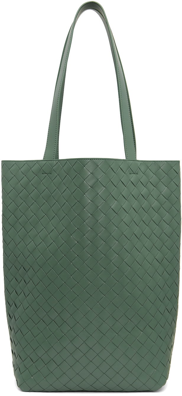 сумка-тоут Bottega Veneta Small Intrecciato Tote Bag Зелений | 729227 V2HL1