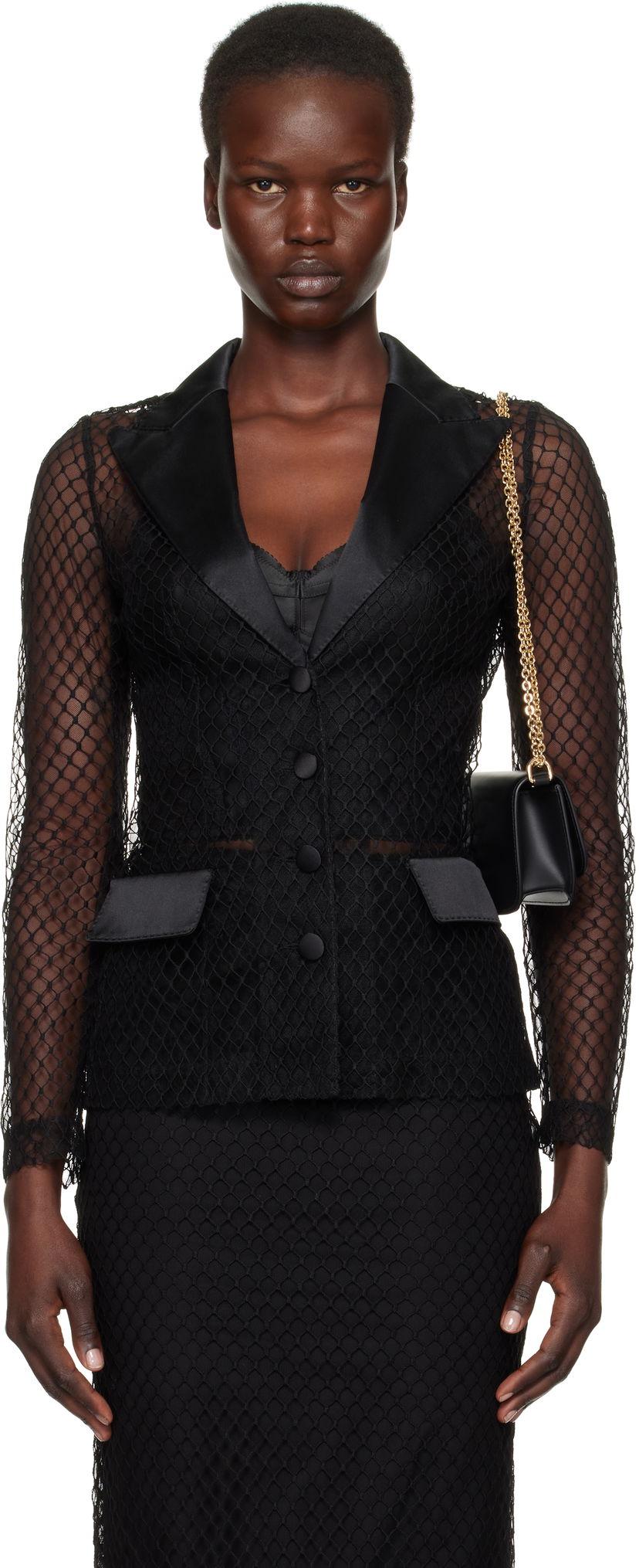 Сумочка Dolce & Gabbana 'Dolce' Mesh Tuxedo Jacket чорний | F27BUT HLM83