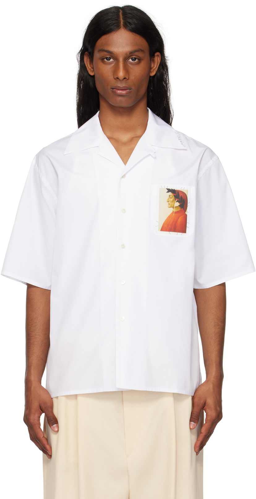 Сорочка Marni Marni Dante Patch Poplin Bowling Shirt білий | CUMU0213X2 USCX66