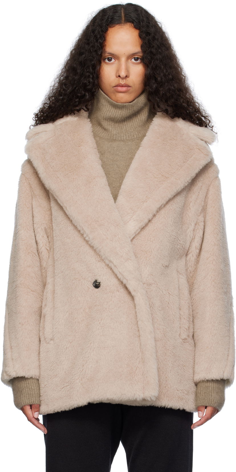 Куртка Max Mara Max Mara Olga Short Faux-Fur Coat бежевий | 2421086032600 MM10501