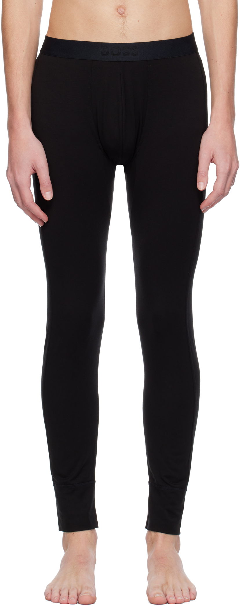 Шкарпетки BOSS Logo Waistband Long Underwear чорний | 50483579