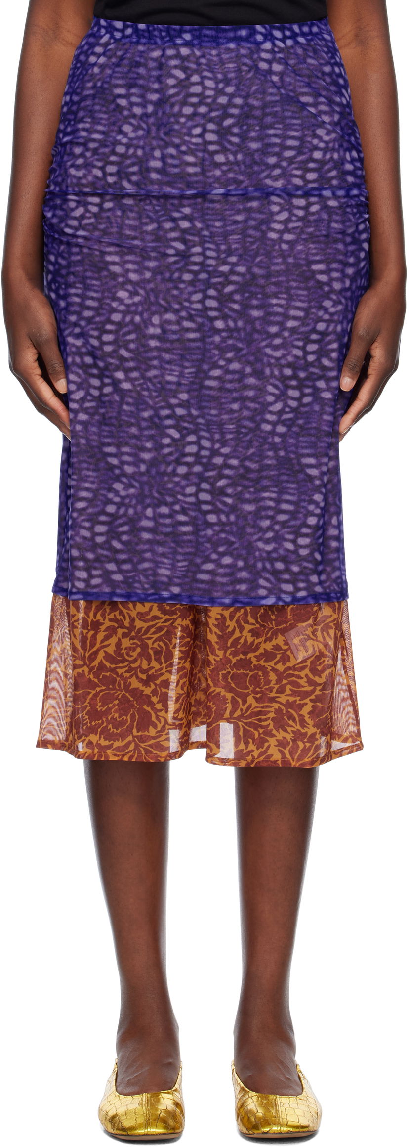 Спідниця Dries Van Noten Dries Van Noten Mesh Midi Skirt Фіолетовий | 251-011162-1619