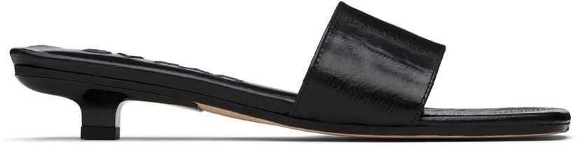 Аксесуари BY FAR BY FAR Ceni Eel Embossed Leather Heeled Sandals чорний | MWFHO014CL036BK001PL