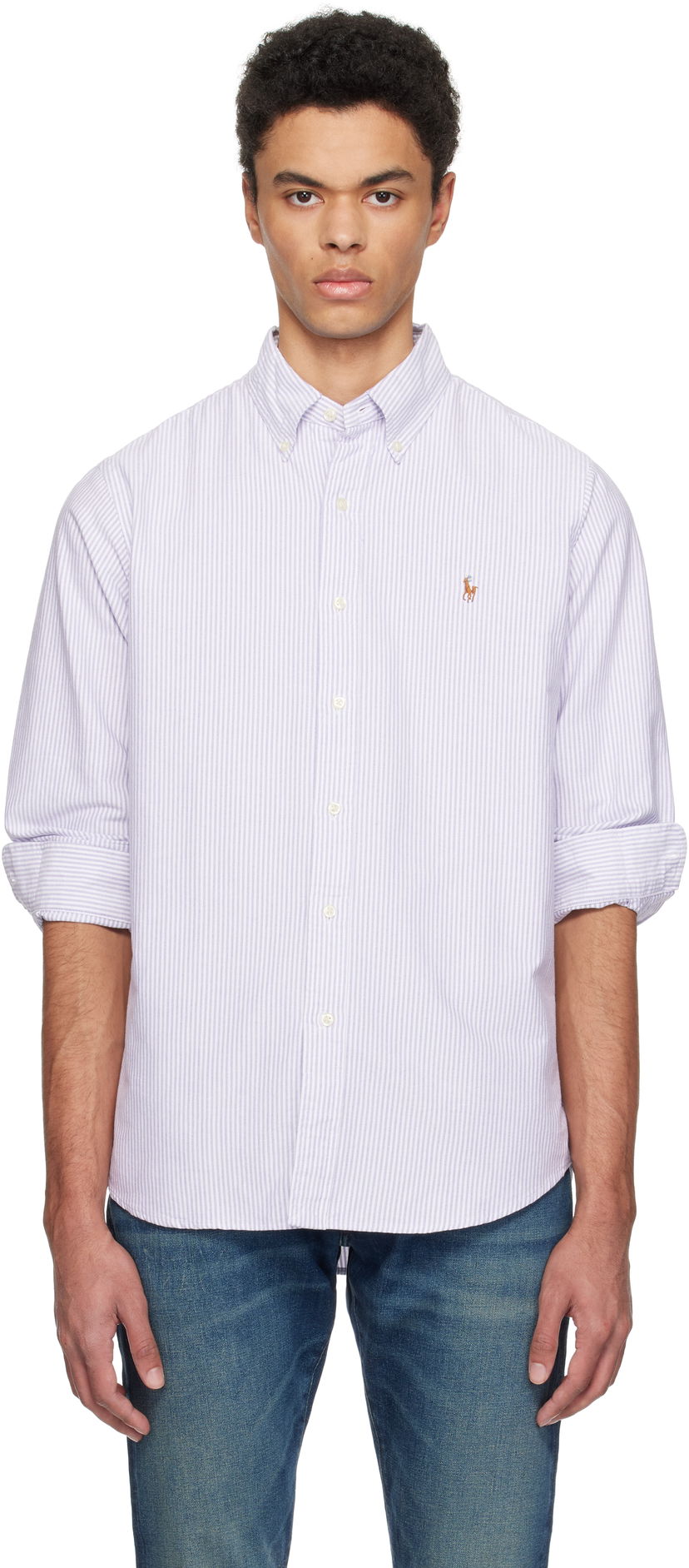 Сорочка Polo by Ralph Lauren Ralph Lauren Classic Fit Striped Oxford Shirt Фіолетовий | 710942746003