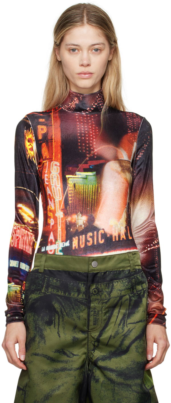 Боді Jean Paul Gaultier Gaultier Velvet Pigalle Turtleneck Bodysuit Різнокольоровий | 24/30-F-BD049-J554-00301550