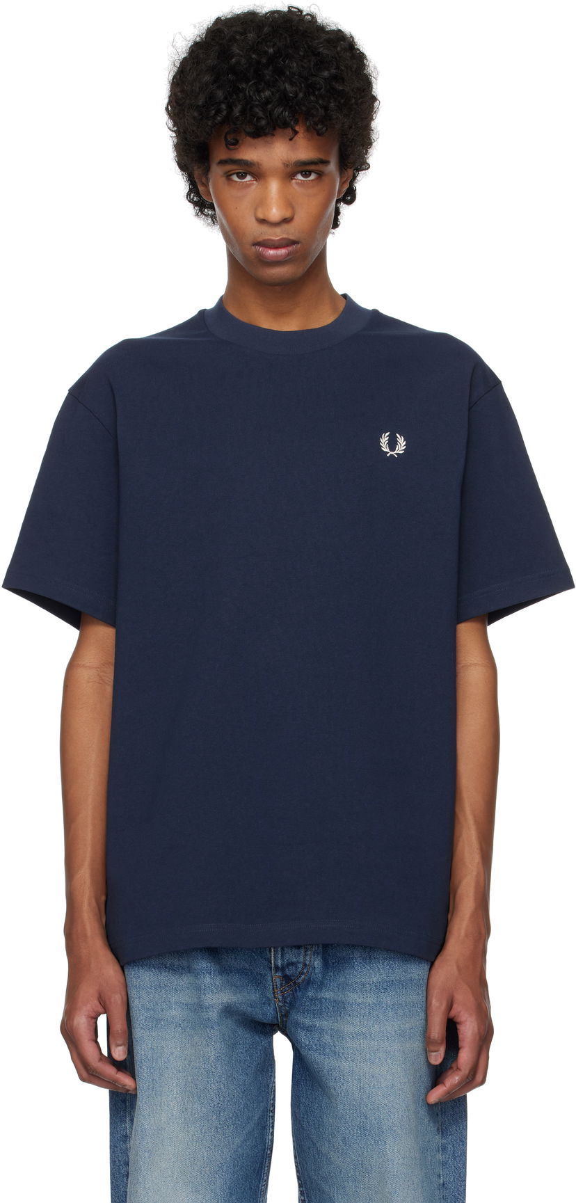 Футболка Fred Perry Fred Perry Embroidered T-Shirt темно-синій | M9826