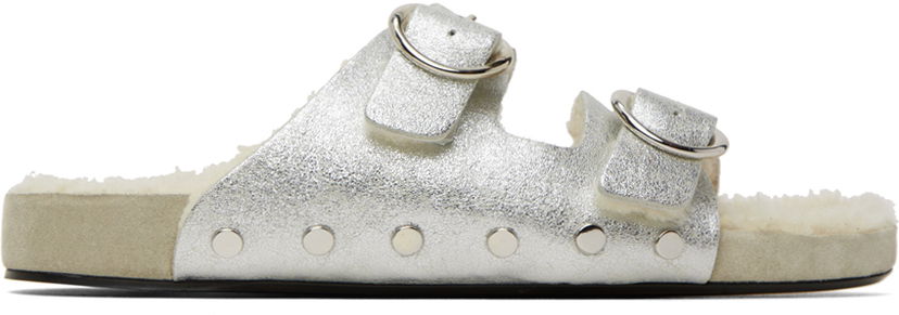 Аксесуари ISABEL MARANT Isabel Marant Lennyo Shearling-Lined Buckle Sandals бежевий | 22HSD0462-22H021S