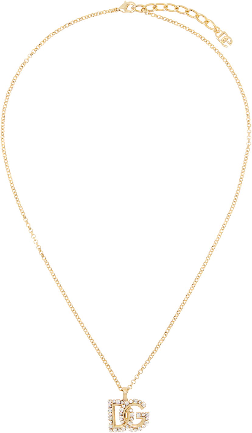Кольє Dolce & Gabbana Dolce&Gabbana Crystal 'DG' Logo Chain Necklace Металік | WNR2L4 W1111