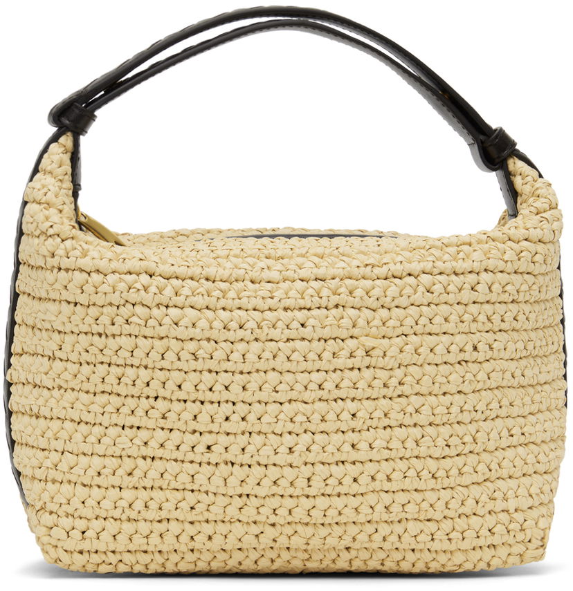 Сумочка Bottega Veneta Mini Raffia Bag бежевий | 786975 V2P05