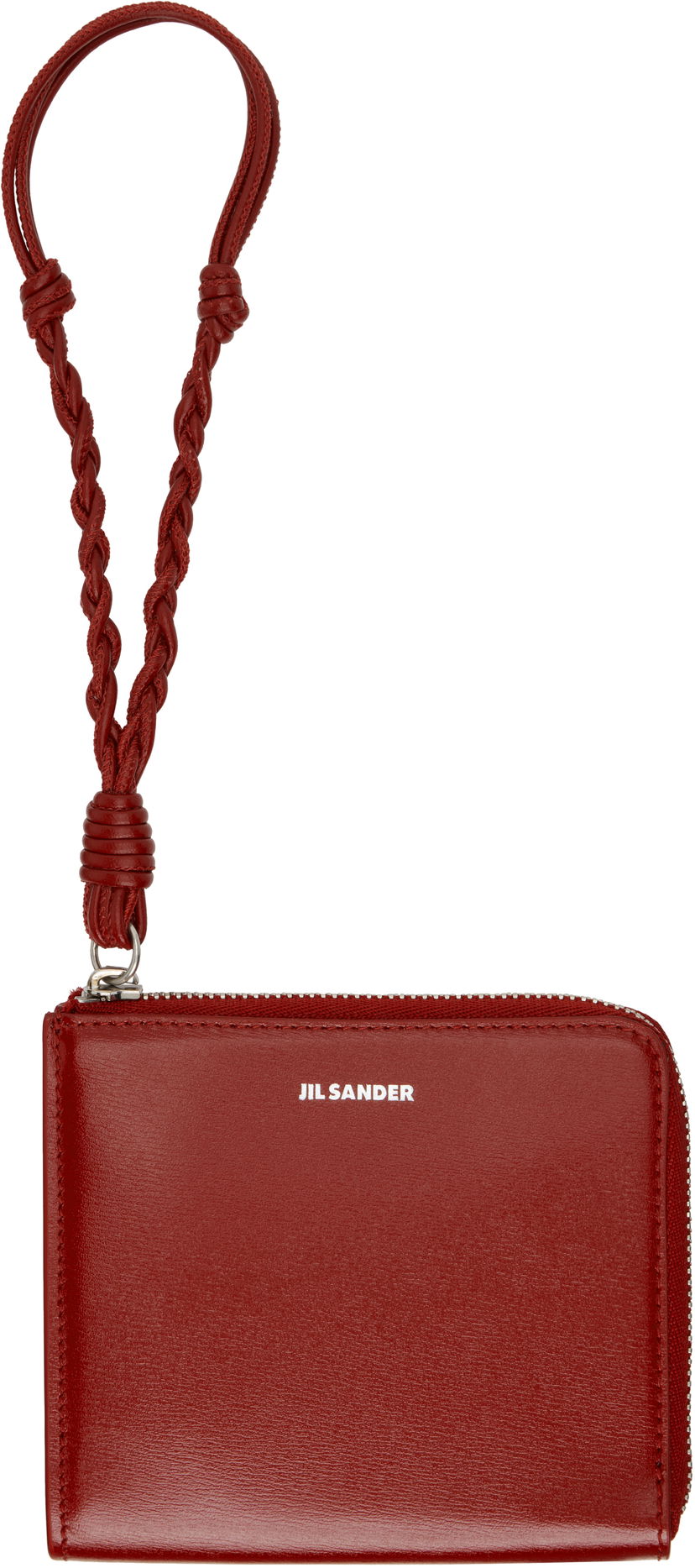 Гаманець Jil Sander Jil Sander Tangle Leather Wristlet Coin Purse Червоний | J07UI0017_P5354