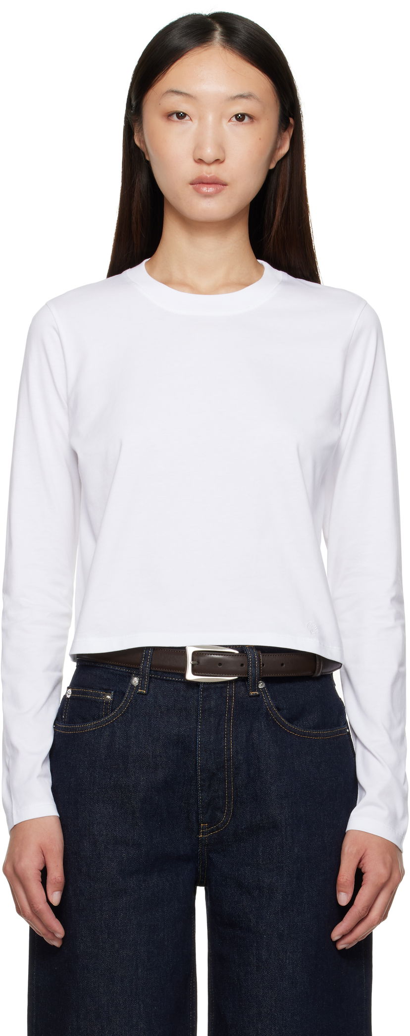 Футболка Loulou de Saison Loulou de Saison Masal Organic Cotton Long Sleeve T-Shirt білий | MASAL LDS